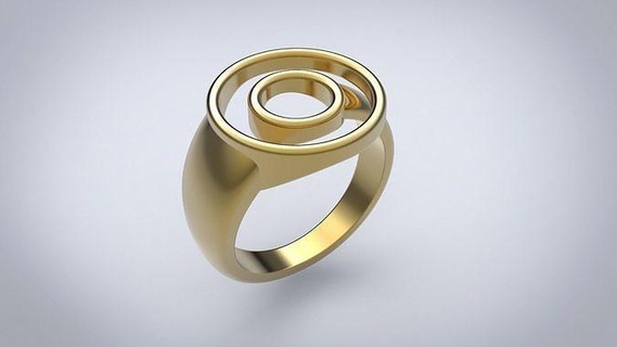 ring circles jewelry gold silver jewel jewellery platinum fashion finger white sterling rings 3d print model - Mito3D