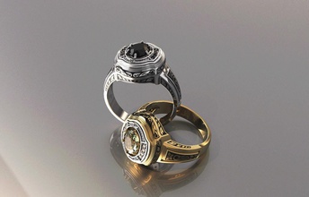 bague classique bijoux de l'anneau les pierres précieuses le diamant gem diamants l'homme femme unisexe pierre précieuse style anneaux en 3d print model - Mito3D