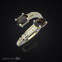 anillo limpiar oval doble joyería joya 3d an 45 anillos diseño diamante oro moda belleza compromiso arete pulsera zafiro vestir enganchar 3d print model - Mito3D
