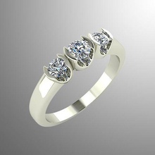 anneau cm 2 bijoux précieux de l'engagement gem carat or luxe l'anneau d'argent joyau imprimable brillant bague en diamant mode engagem fiançailles les anneaux 3d print model - Mito3D