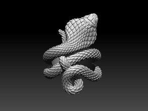 anillo cobra serpiente víbora cascabel veneno pitón anaconda boa impresora miniaturas figuritas oro plata joyería joya anillos 3d print model - Mito3D