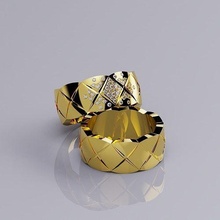 anel coco paixão súbita ouro prata jóias joalheria imprimível noivado moda Casamento luxo marca chanel Projeto argolas 3d print model - Mito3D