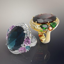 anillo de la colección clásicos joyería las joyas los anillos diamantes joya esmeraldas el diamante clásico rinoceronte jewel3d 3d print model - Mito3D