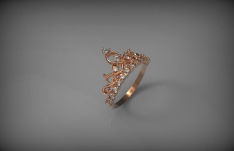 anillo corona joya diamante joyería platino brillante zafiro topacio oro anillos 3d print model - Mito3D