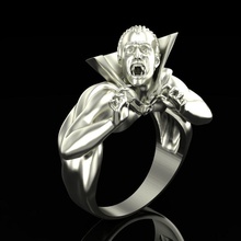 anillo contar dracula joyería joya oro plata moda fantasía vampiro vapor demonio necrófago quimera anillos 3d print model - Mito3D
