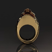 anneau de crâne 011 bijoux l'anneau le or d'argent l'anatomie platine joyau les anneaux 3d print model - Mito3D