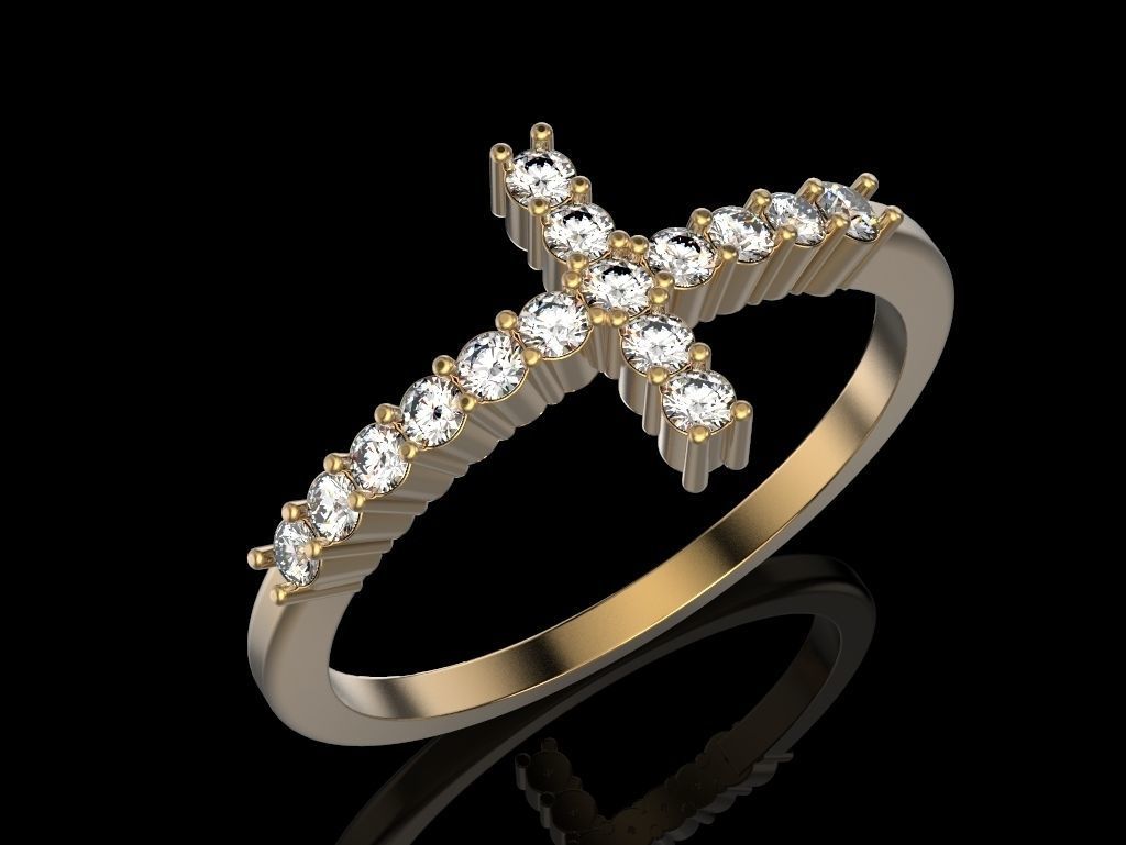 squillare attraversare gioielleria stampa 3dprinted stampabile anelli design gioiello d'oro moda stampa oro prototipazione argento 3D print model - Mito3D