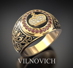 - ring-Krone Schmuck ring Ringe Krone Silber Diamant-ring bedruckbar ist weiß sterling Juwel drucken Platin gold-ring genial gold brillant diamant Saphir vintag 3d print model - Mito3D