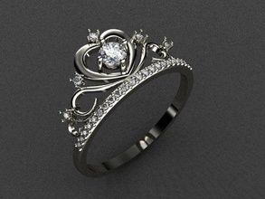 - ring-Krone Schmuck Platin Hochzeit genial Luxus gold Diamant-ring Silber gold-ring Dekoration engagement Ringe 3d print model - Mito3D