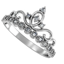 anello corona gioielli 3d 3dprint la stampa cad decorazione bella diamante brillante moda printversion matrimonio preziosi oro argento disco di platino gemma anelli 3d print model - Mito3D
