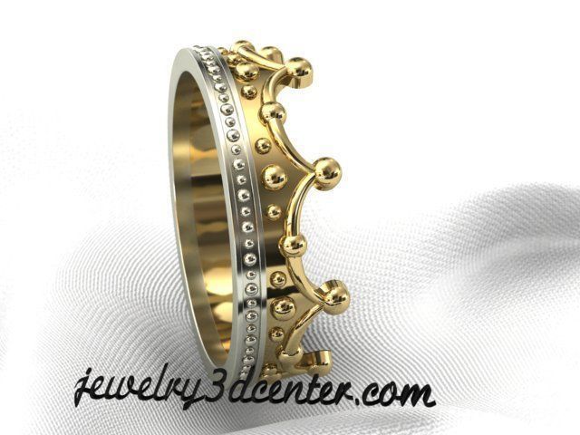 anillo de la corona joyería joya reina boda los anillos 3D print model - Mito3D