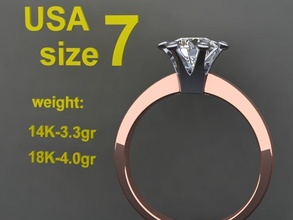 ring crown 1ct gold golden woman gem diamond prototyping 3dprinted design printable printing jewel jewellry wedding fashion love engagement beauty girl corona jewelry rings 3d print model - Mito3D