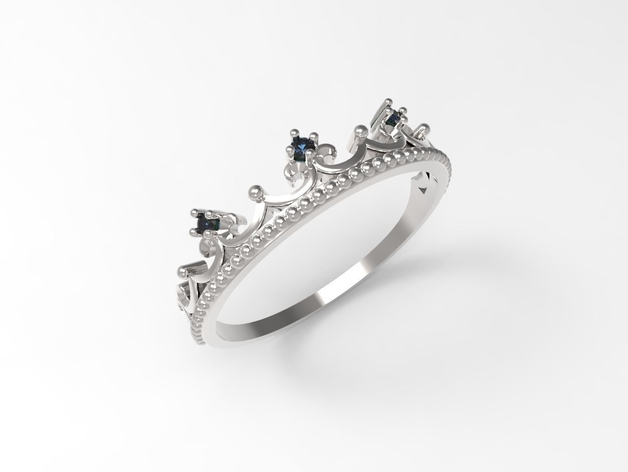 anel de coroa princesa da stl jóias jóia diamante gem casamento o engajamento ouro platina pedra preciosa gemas brilhantes diamantes diamant brillante brillant anéis 3D print model - Mito3D