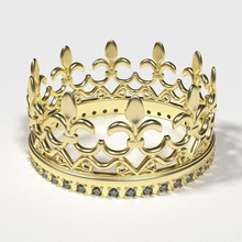 ring Krone druckbar Schmuck gold diamond Hochzeit gem Platin Juwel genial Muster kostbar Ringe 3d print model - Mito3D