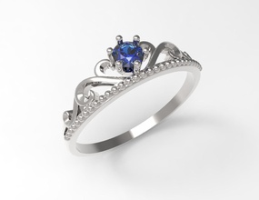 bague couronne stl bijoux joyau le diamant gem précieux de l'engagement mariage l'anneau platine pierre précieuse les pierres précieuses or diamants brillant anneaux pearcut jewllery 3d print model - Mito3D