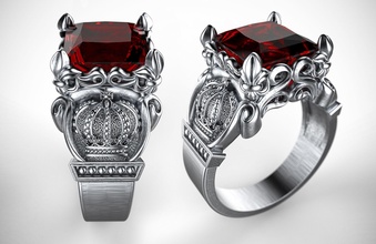 anillo corona roca joyería joya oro hombres plato cnc imprimible plata moda anillos 3d print model - Mito3D