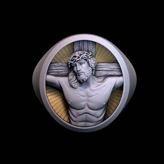 ring crucifix 3d print model sculpture christianity cross religion jewelry rings object catholicism statue saint jesus bible christian 3d print model - Mito3D