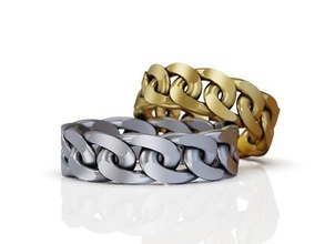 ring kubanisch kette verknüpfung hochzeit band luxus gold liebe geschenk druckbar silber sterling juwel schmuck engagement ringe 3d print model - Mito3D