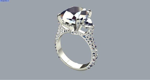 ring cushion hearts pave jewellery design prototyping jewelry gems rings 3d print model - Mito3D