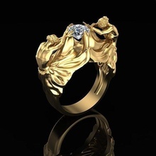 squillare ballerini diamante gioielleria oro argento stampabile moda ballerino ballerina anelli 3d print model - Mito3D