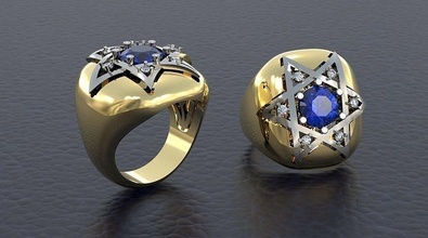 ring david star jewelry jude gold symbol silver religion fashion religiou object jesu jewel luxury illustration printable beauty apparel platinum wedding rings 3d print model - Mito3D