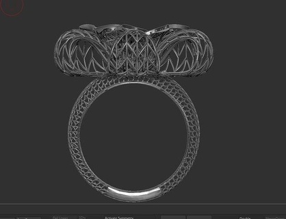 ring design shape art silver round diamond jewelry rings 3d print model - Mito3D