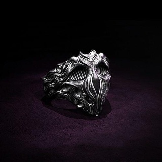 ring despair printable skull exotic sad jewelry rings 3d print model - Mito3D