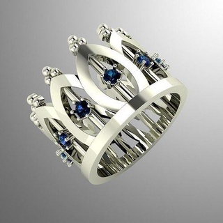 bague di 4 bijoux mode imprimable argent gemme bijou diamant couronne 3d anneaux précieux moderne or inhabituel engagem 3d print model - Mito3D