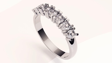 anello diamant 7 gioielli diamante oro argento disco di platino brillant sette anelli 3d print model - Mito3D