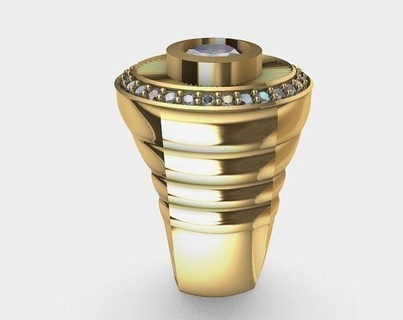 ring diamond- anillo gold jewelry sterling metallic fashion rings 3d print model - Mito3D