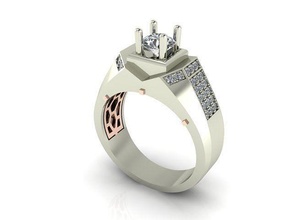 ring diamond jewelry silver printable rings 3d print model - Mito3D