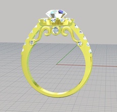 ring diamond jewelry gemstone gem platinum wedding rings 3d print model - Mito3D