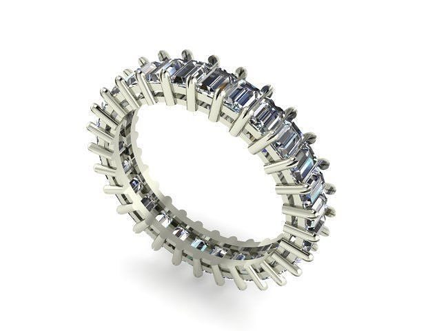 ring diamond printable white jewelry rings 3D print model - Mito3D
