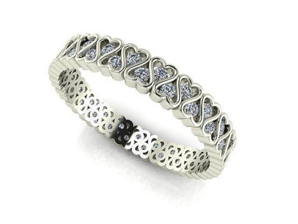 ring diamond printable white jewelry rings 3d print model - Mito3D