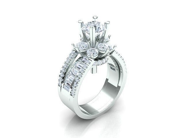 ring diamond jewelry gem printable rings 3D print model - Mito3D