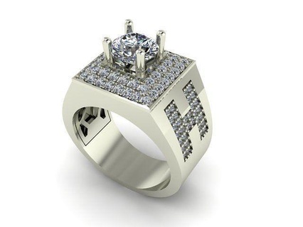 squillare diamante gioielleria stampabile anelli 3d print model - Mito3D