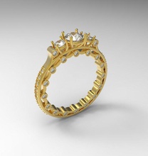 ring diamond jewelry jewel jewellery engagement rings 3d print model - Mito3D