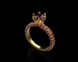 ring diamond 029 gold jewelry luxury jewel jewellery printable brilliant fashion beauty rings ruby brillant diamant silver 3d print model - Mito3D