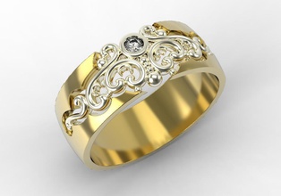 ring diamond 2 mm rings wedding engagement jewelry jewellery gems gold diamonds 3d print model - Mito3D