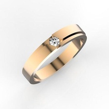 ring diamond 3 mm rings wedding jewelry jewellery gold 3d print model - Mito3D