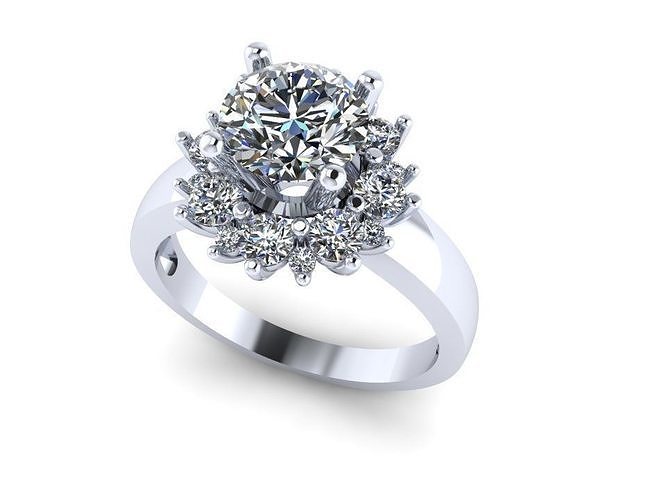 squillare diamante 3d gioielleria platino lusso gemma oro argento anelli 3D print model - Mito3D