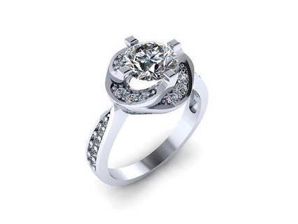 bague diamant 3d platine bijoux luxe gemme argent or anneaux 3d print model - Mito3D