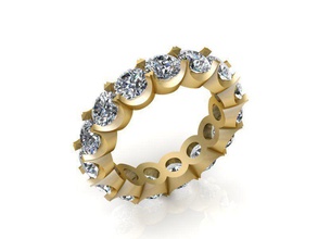 anillo de diamante la banda joyería oro joya los anillos boda 3d print model - Mito3D