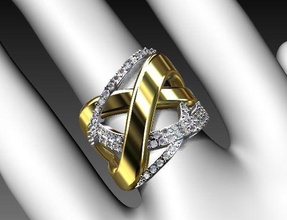 ring diamond gold jewelry luxury precious gem engagement sterling silver jewel fashion rings 3d print model - Mito3D