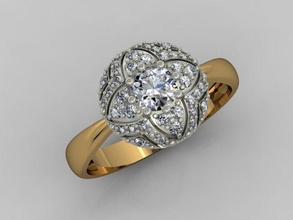 anillo de diamante conjunto la joyería 3djewelry hermoso brillante cad el elegante compromiso moda gem oro platino jewelryprint jewelrywax precioso printversion plata boda los anillos 3d print model - Mito3D