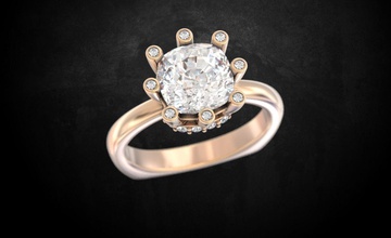 ring Diamanten Schmuck 3dprinted design Mode gold golden Juwel drucken printabl bedruckbar ist prototyping Ringe Silber Mode-ring Diamant-ring gem diamond 3d print model - Mito3D