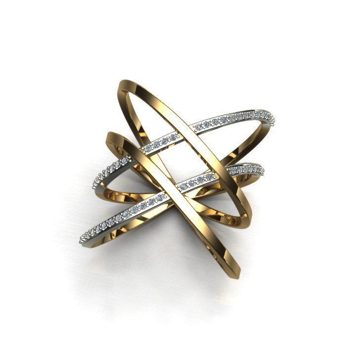 ring diamanten steine weiß silber diamant druckbar schmuck ringe 3D print model - Mito3D