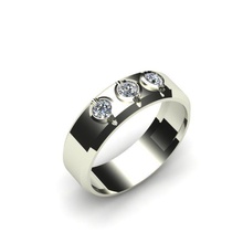 bague de diamants bijoux les l'anneau or blanc d'argent anneau mode anneaux 3d print model - Mito3D