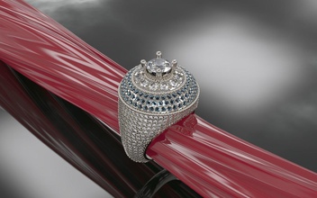 bague diamants or argent bijoux diamant engagement mode sterling gemme imprimable mariage brillant calcul beauté saphir 3d print model - Mito3D