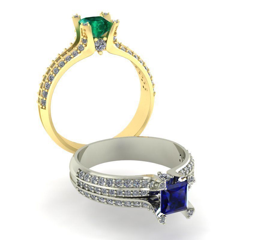 squillare diamanti gioielleria regalo bellissimo stampabile donne gioiello anelli 3dm 3ds stl oro alto poligonale brillante diamante 3D print model - Mito3D